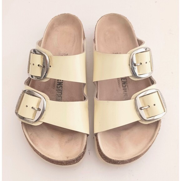 Birkenstock Arizona Big Buckle Vanilla Low Shine 37 US 6-6.5 Reg Made Germany - Picture 2 of 10